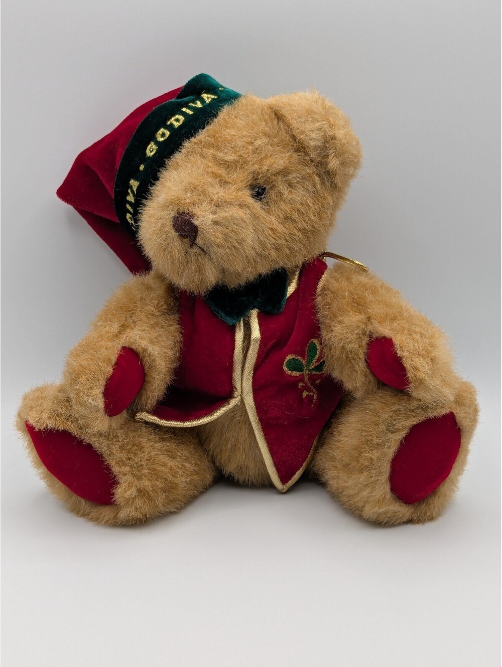 Godiva Christmas Holiday Jointed Plush Bear, 10 Inch, Vintage 2006